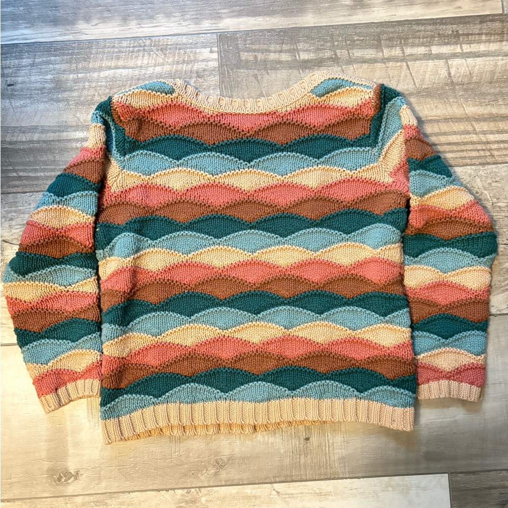 CHADWICKS Wave Stitch Sweater, SMALL - Picture 4 of 6